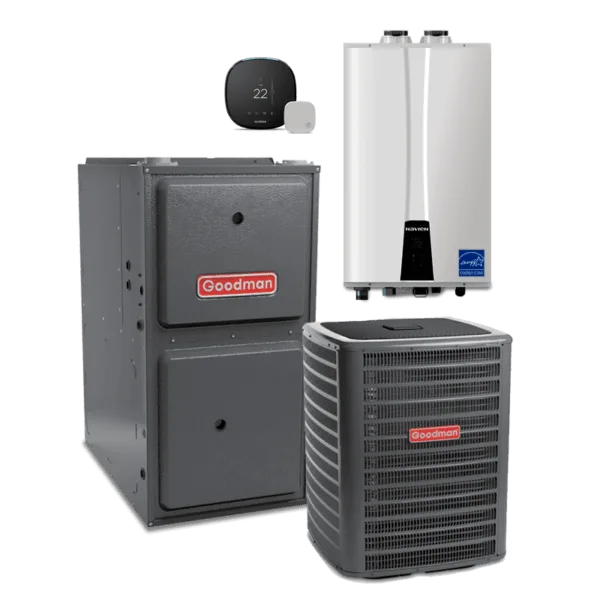 Goodman GM9C96 Two-Stage Gas Furnace + GSX 16 Goodman A/C + Navien Tankless + EcoBee Thermostat Combo - Image 5