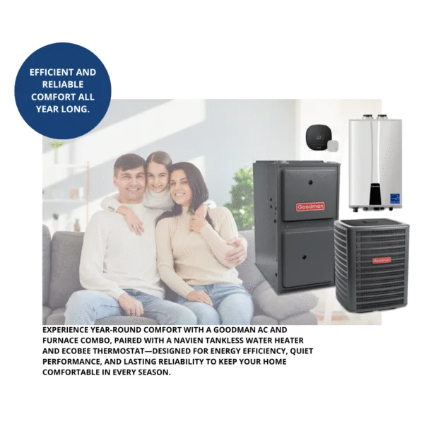 Goodman GM9C96 Two-Stage Gas Furnace + GSX 16 Goodman A/C + Navien Tankless + EcoBee Thermostat Combo - Image 2
